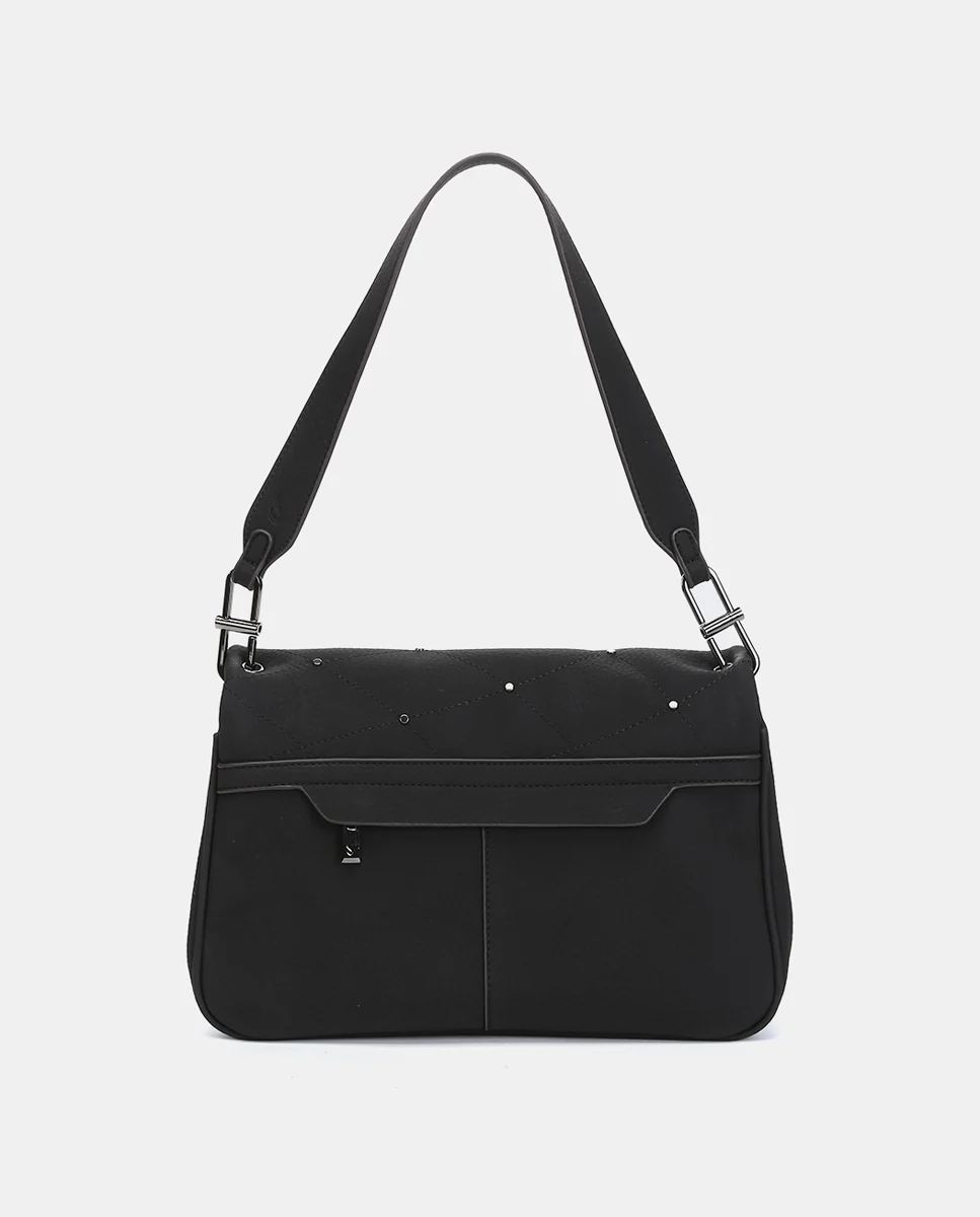 Bolso de hombro en materiales reciclados negro - Imagen 4
