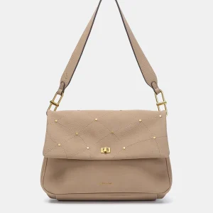 Bolso de hombro en materiales reciclados beige
