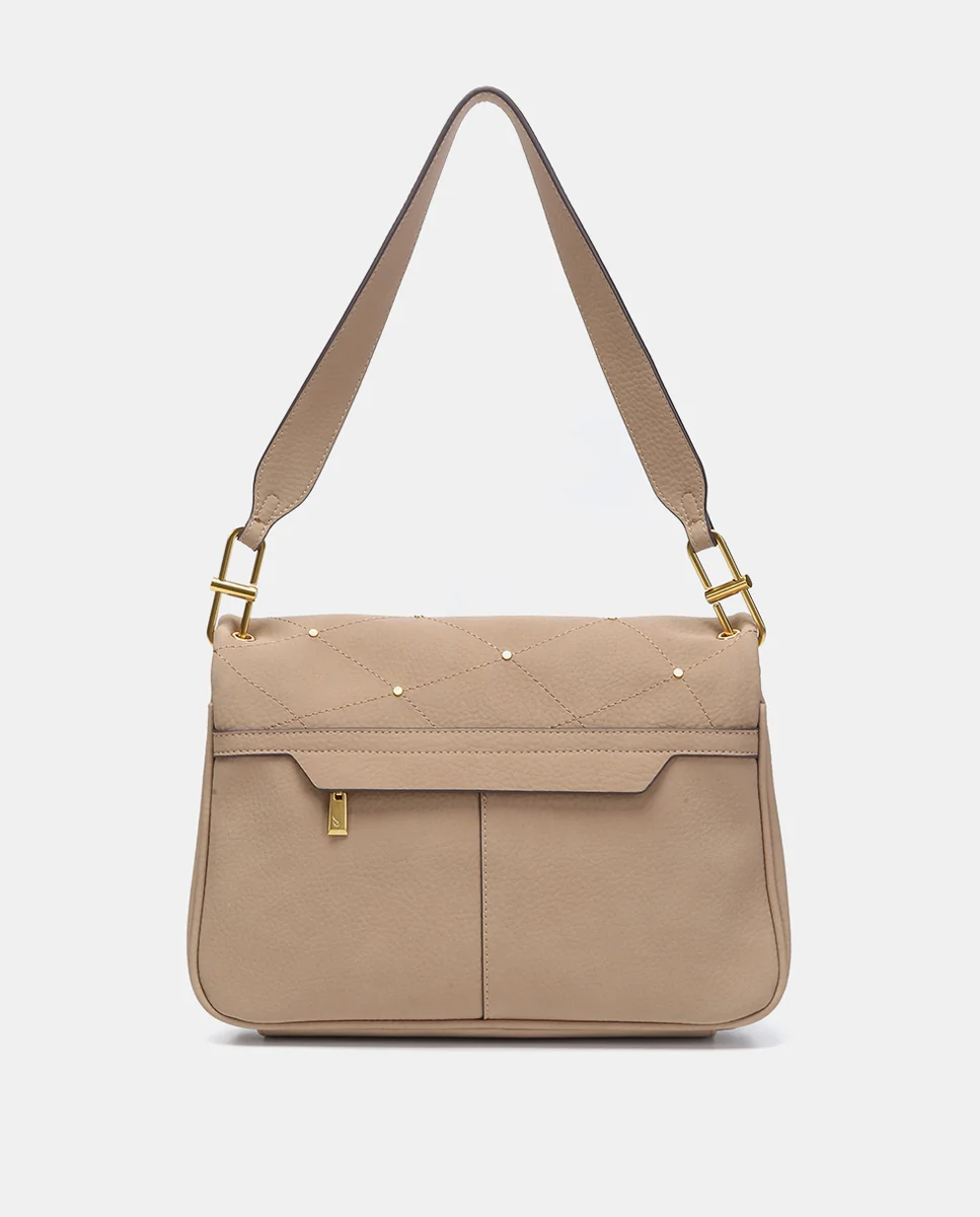 Bolso de hombro en materiales reciclados beige - Imagen 5