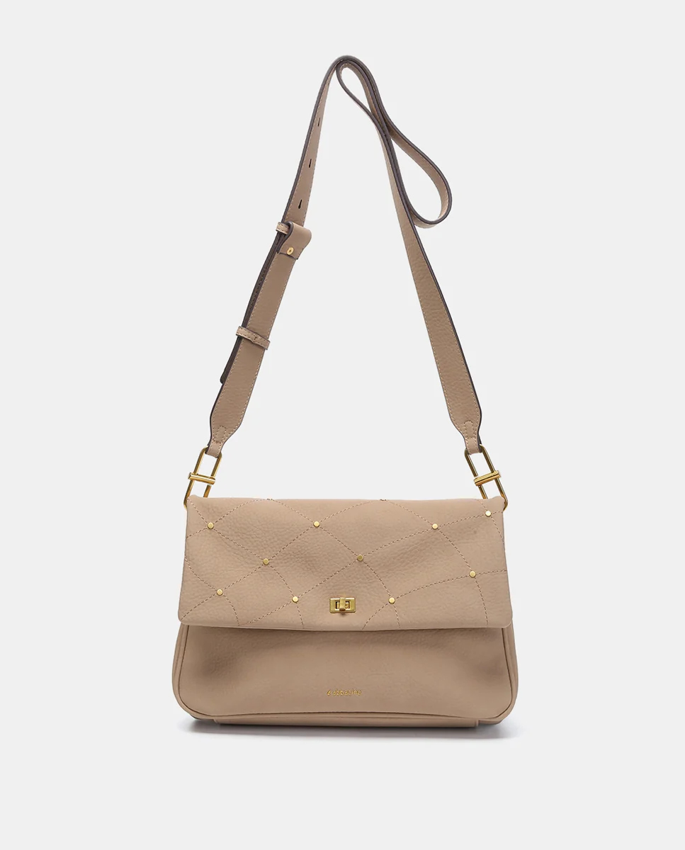 Bolso de hombro en materiales reciclados beige - Imagen 6