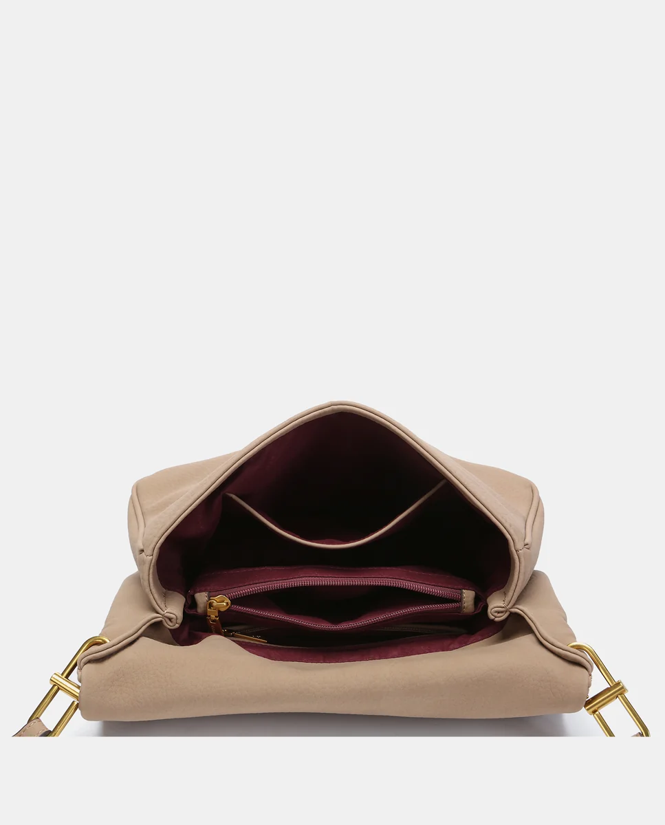 Bolso de hombro en materiales reciclados beige - Imagen 8