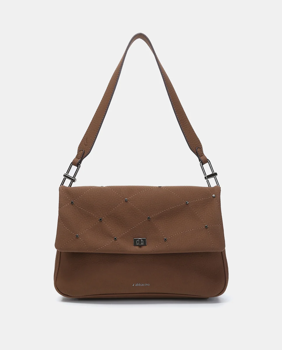 Bolso de hombro en materiales reciclados marrón - Imagen 2