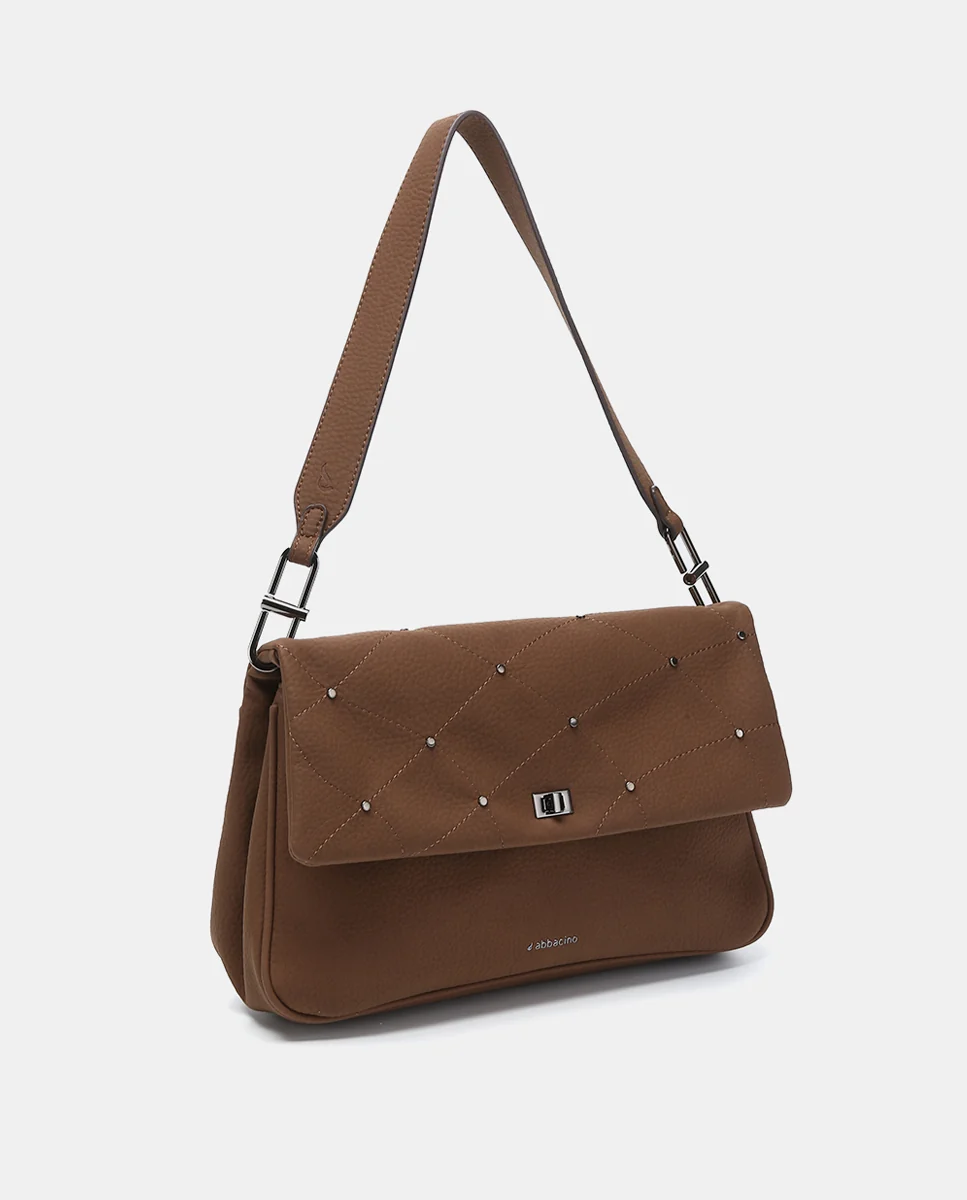 Bolso de hombro en materiales reciclados marrón - Imagen 3