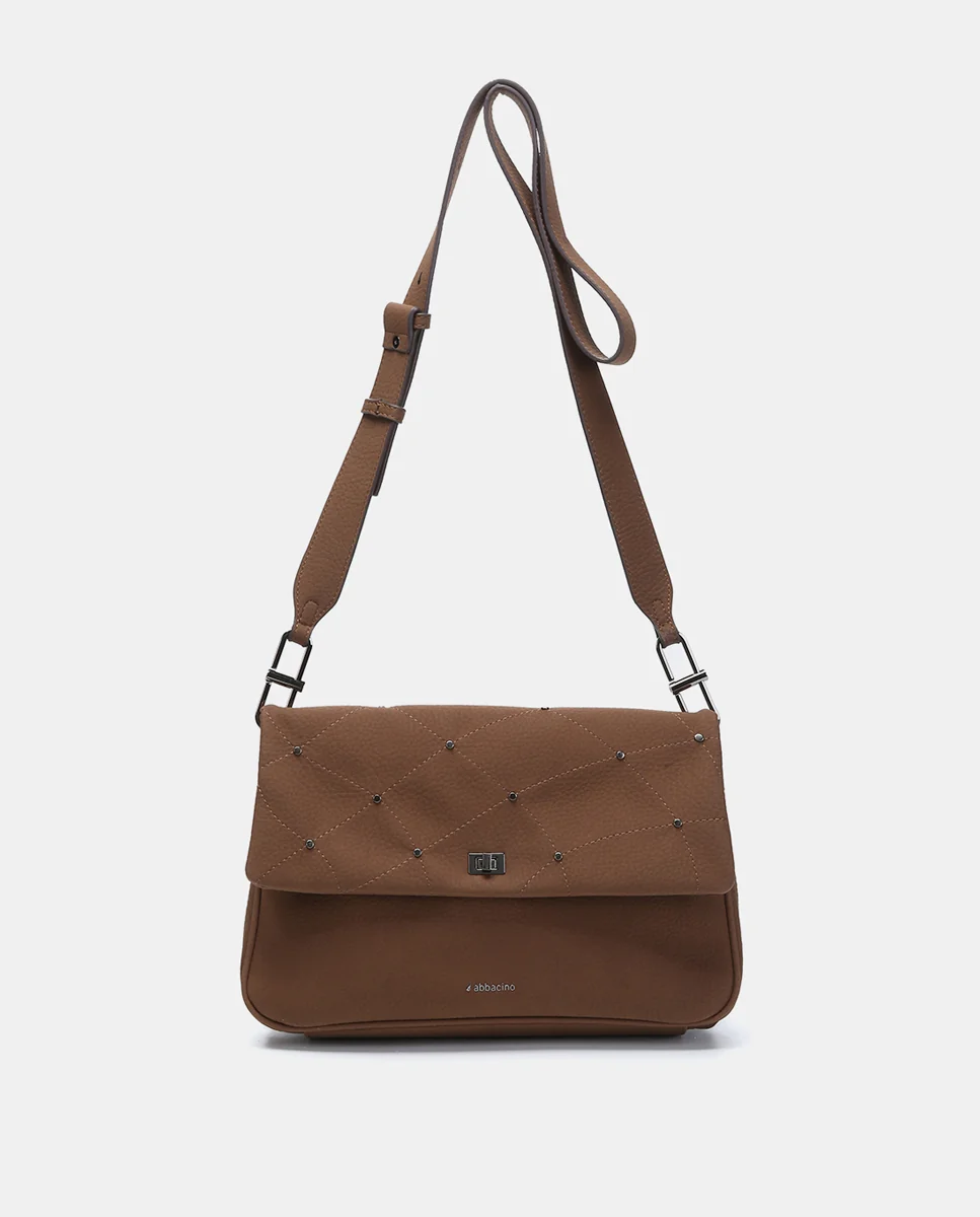 Bolso de hombro en materiales reciclados marrón - Imagen 5