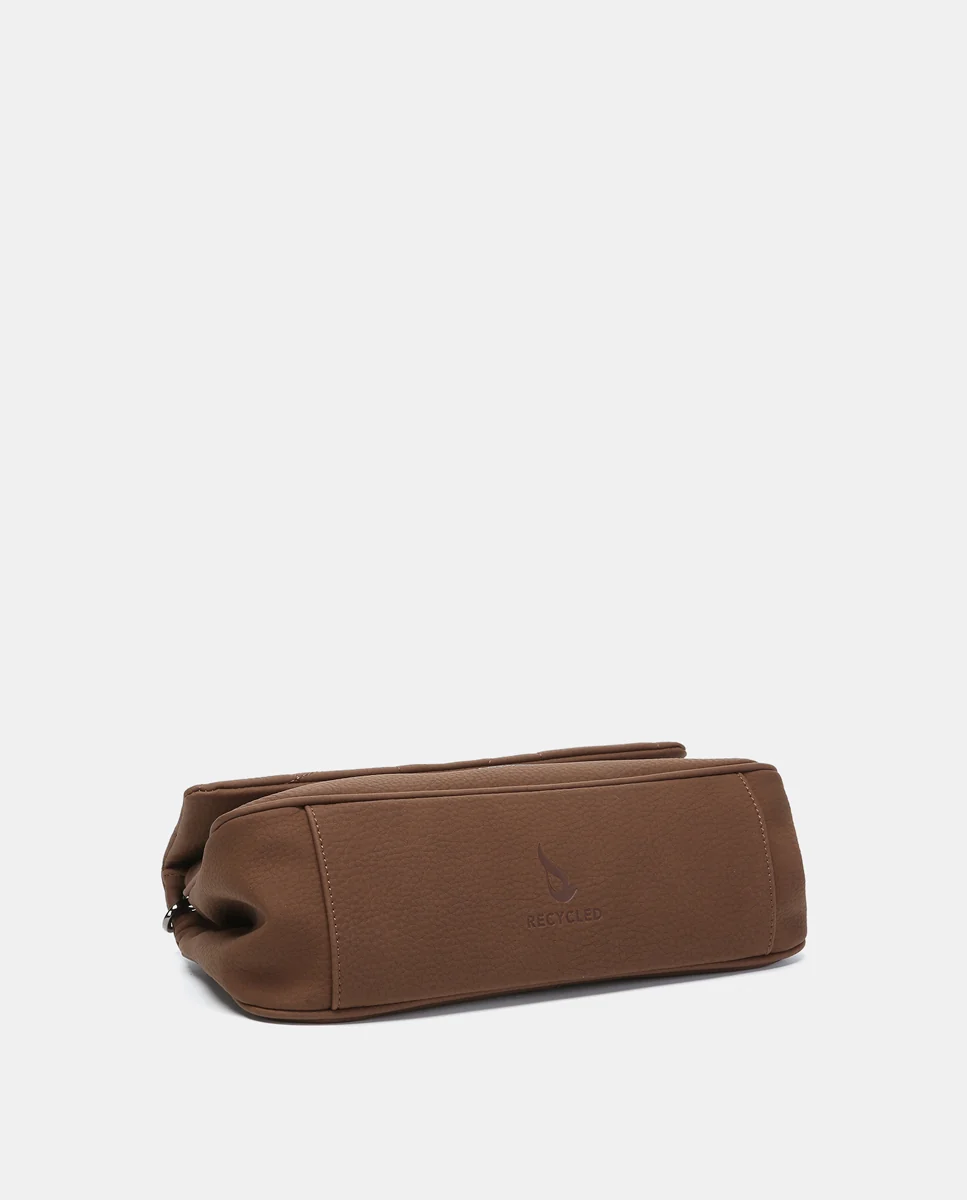 Bolso de hombro en materiales reciclados marrón - Imagen 6