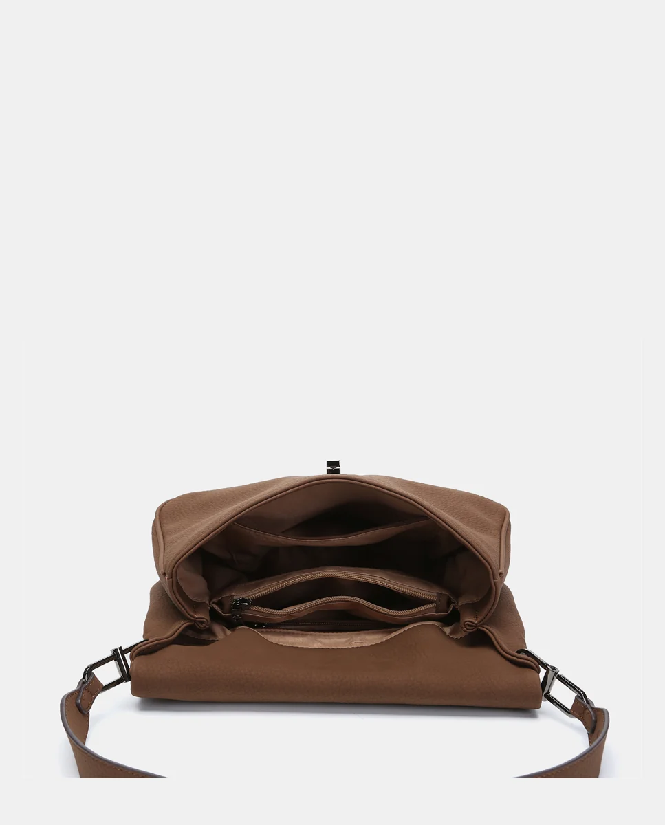 Bolso de hombro en materiales reciclados marrón - Imagen 7