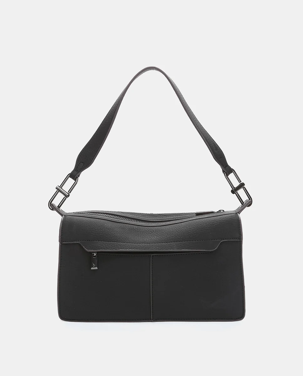 Bolso de hombro en materiales reciclados negro - Imagen 4