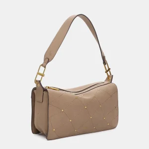 Bolso de hombro en materiales reciclados beige