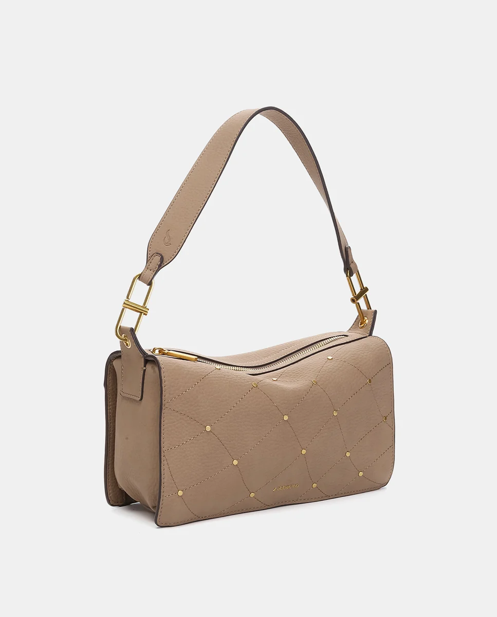 Bolso de hombro en materiales reciclados beige