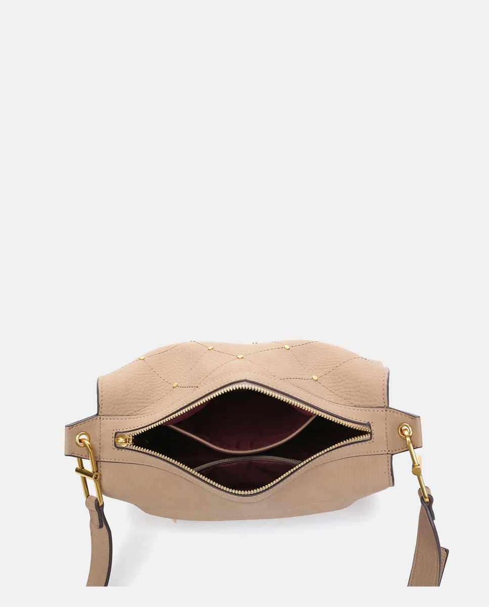 Bolso de hombro en materiales reciclados beige - Imagen 7