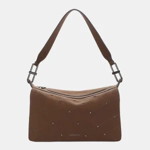 Bolso de hombro en materiales reciclados marrón