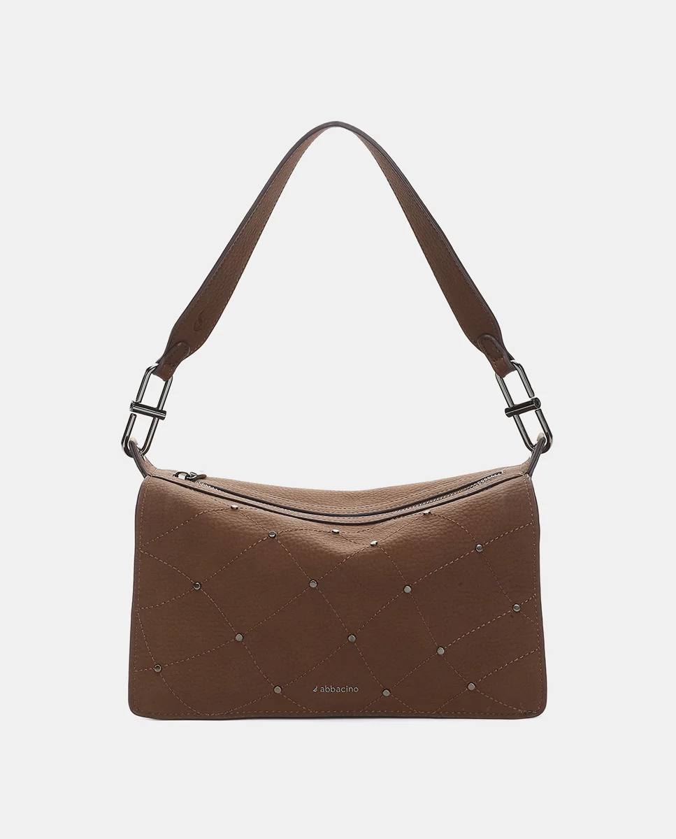 Bolso de hombro en materiales reciclados marrón