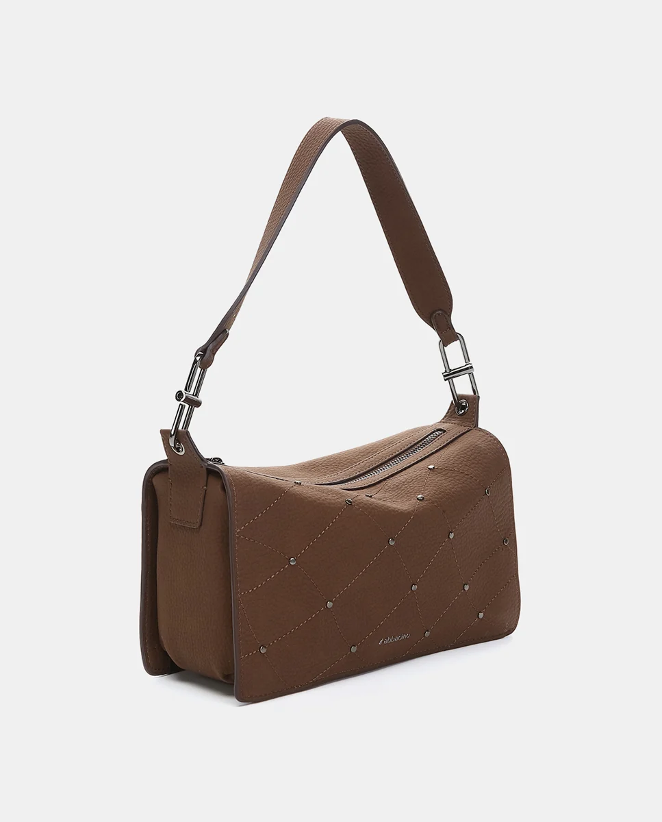 Bolso de hombro en materiales reciclados marrón - Imagen 3