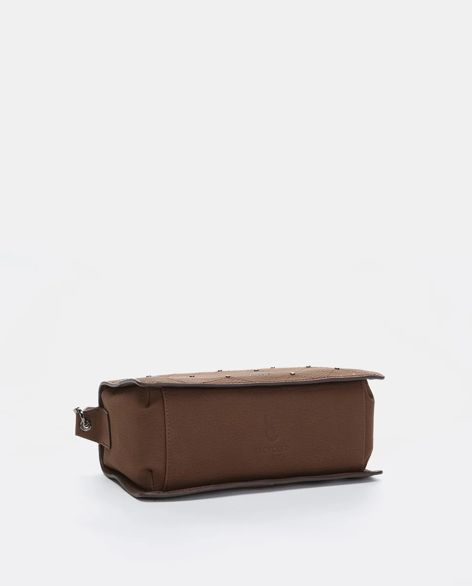 Bolso de hombro en materiales reciclados marrón - Imagen 6