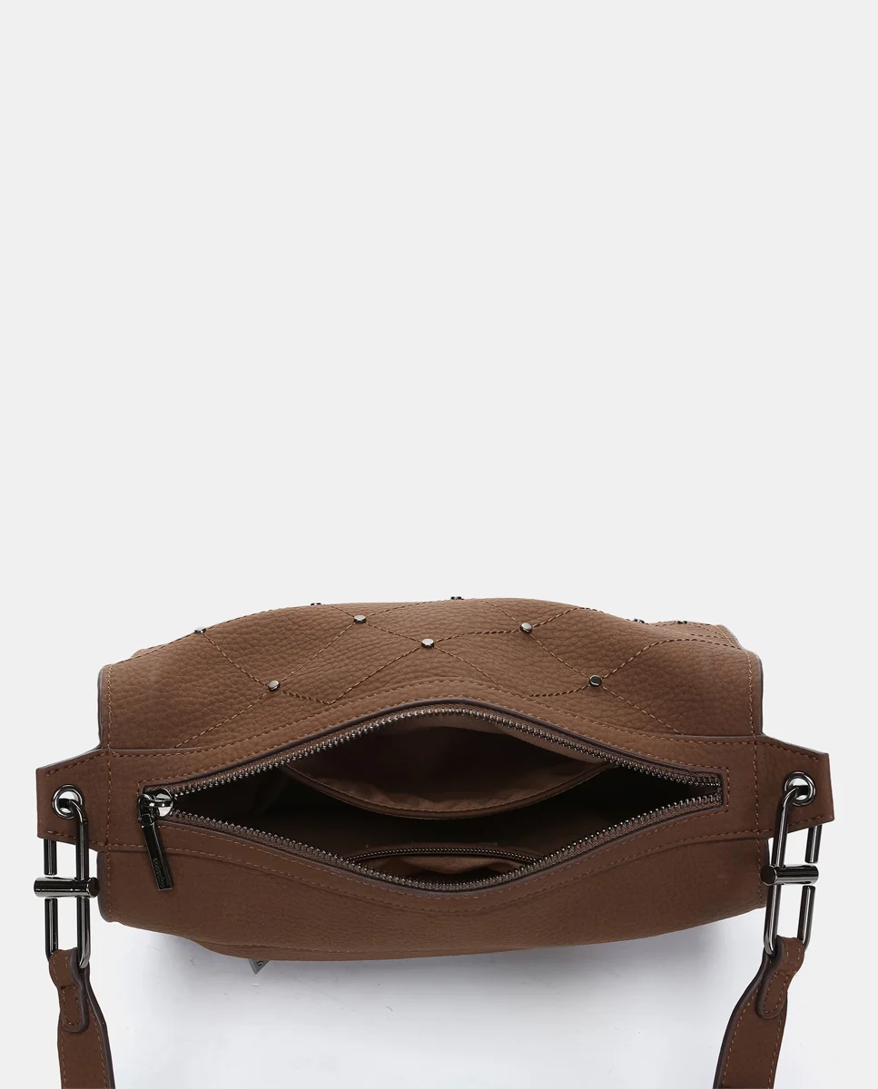 Bolso de hombro en materiales reciclados marrón - Imagen 7