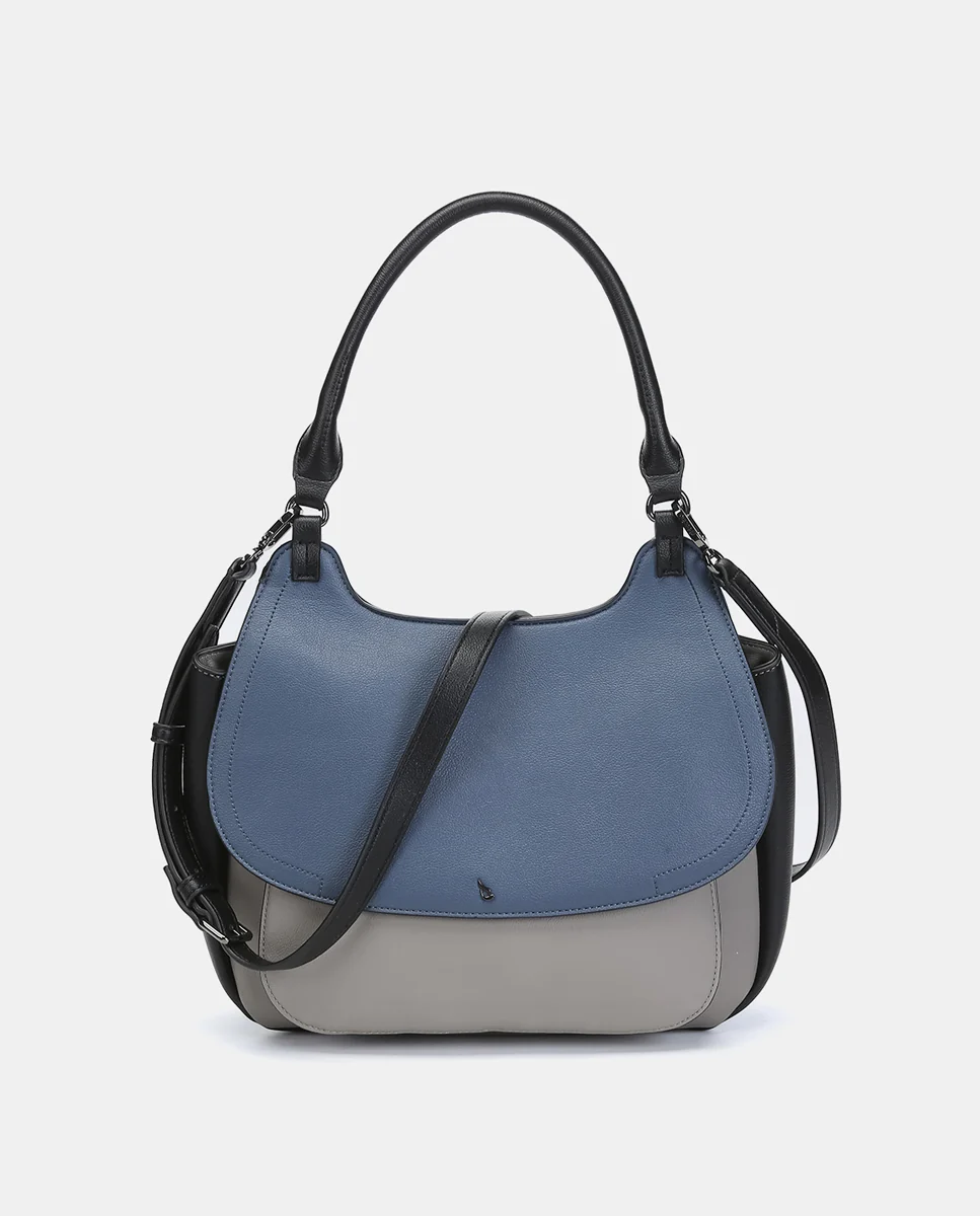 Bolso de hombro en materiales reciclados azul - Imagen 2