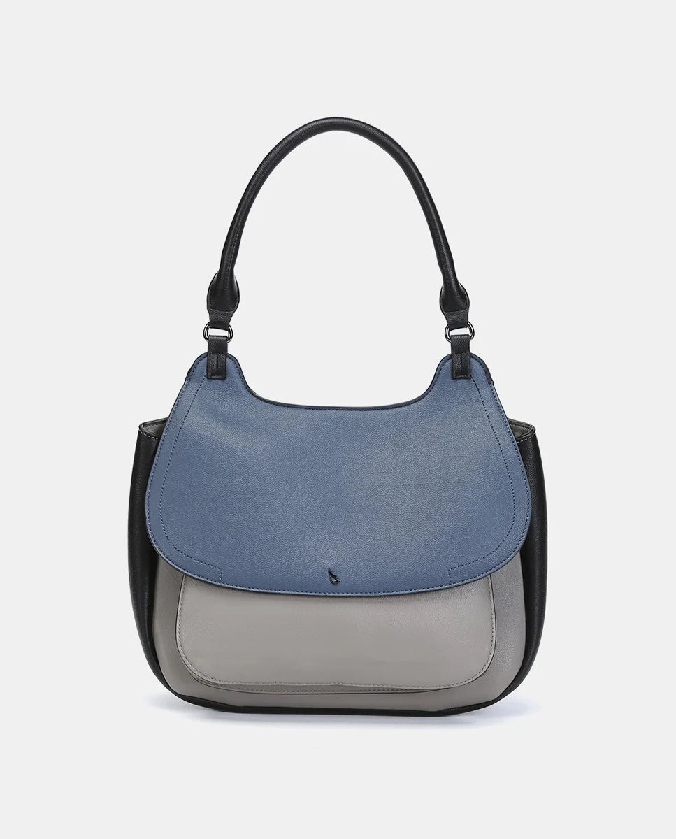 Bolso de hombro en materiales reciclados azul - Imagen 3