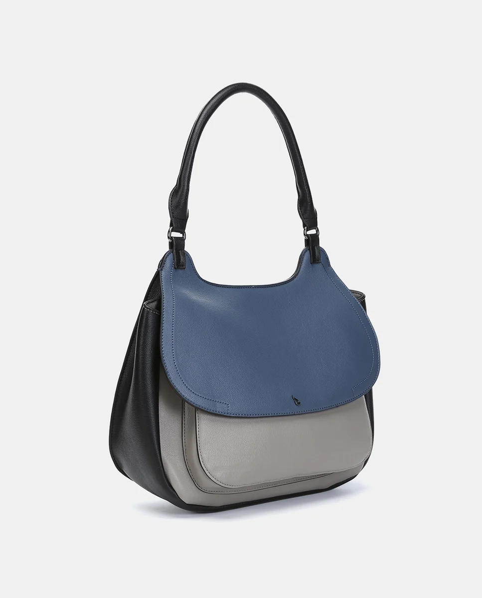 Bolso de hombro en materiales reciclados azul - Imagen 5