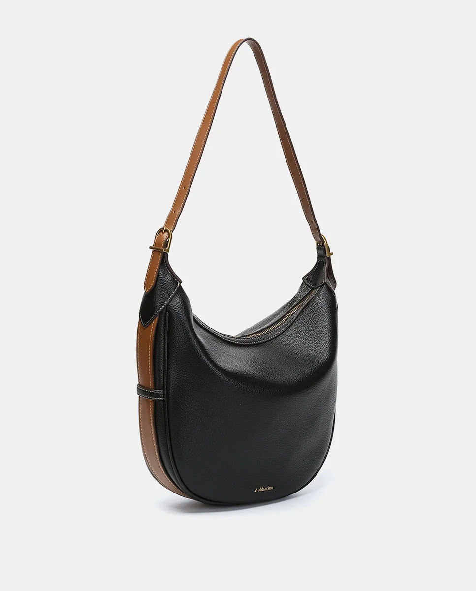 Bolso de hombro en materiales reciclados negro - Imagen 3