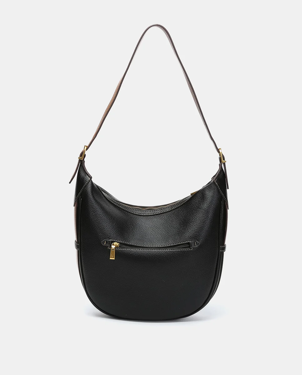 Bolso de hombro en materiales reciclados negro - Imagen 4