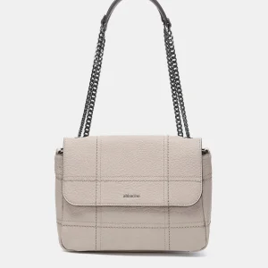 Bolso de hombro en materiales reciclados beige