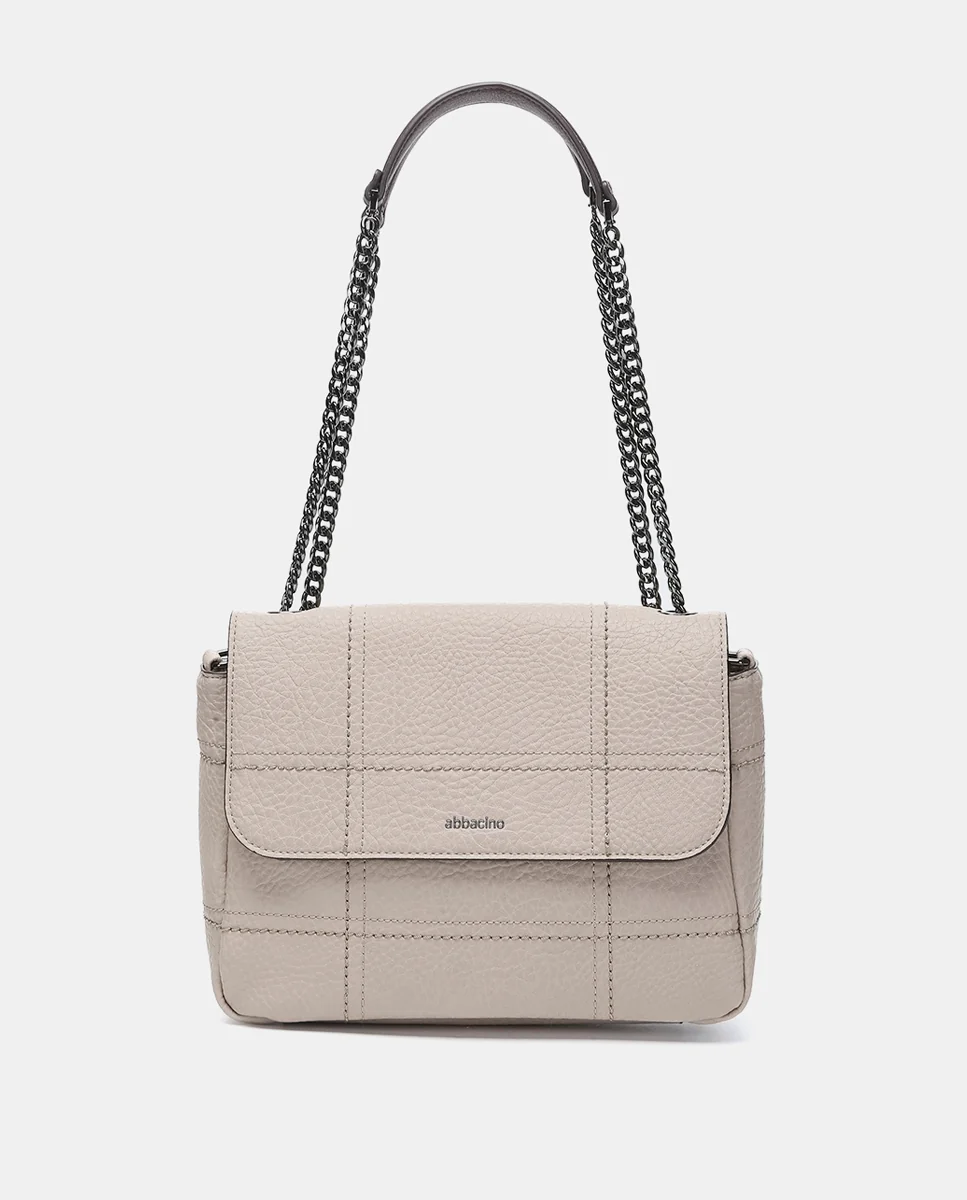 Bolso de hombro en materiales reciclados beige