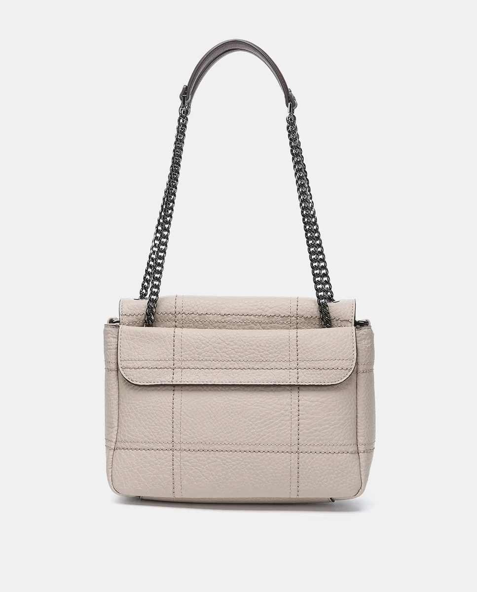 Bolso de hombro en materiales reciclados beige - Imagen 4