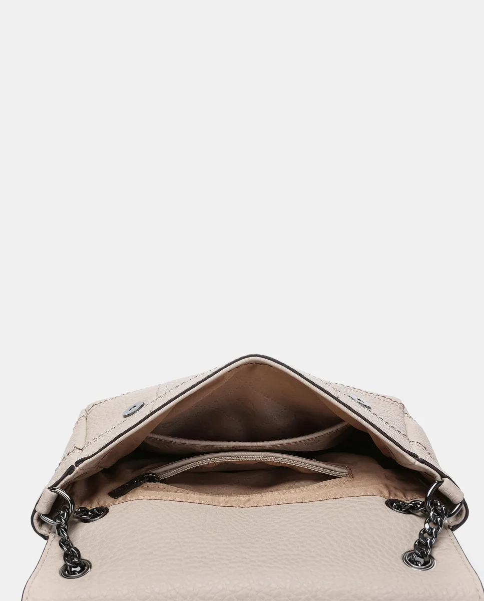 Bolso de hombro en materiales reciclados beige - Imagen 7