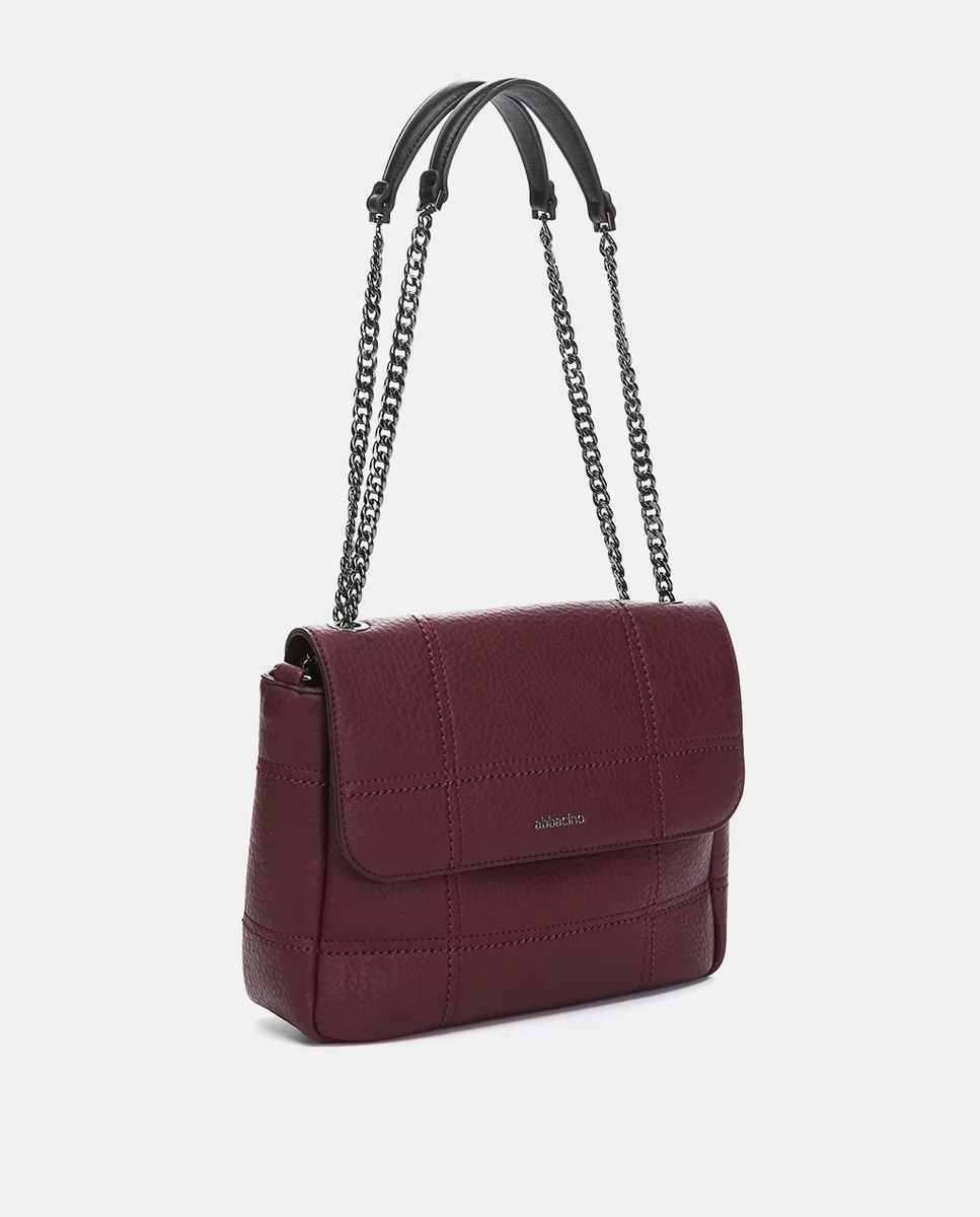 Bolso de hombro en materiales reciclados burdeos - Imagen 3