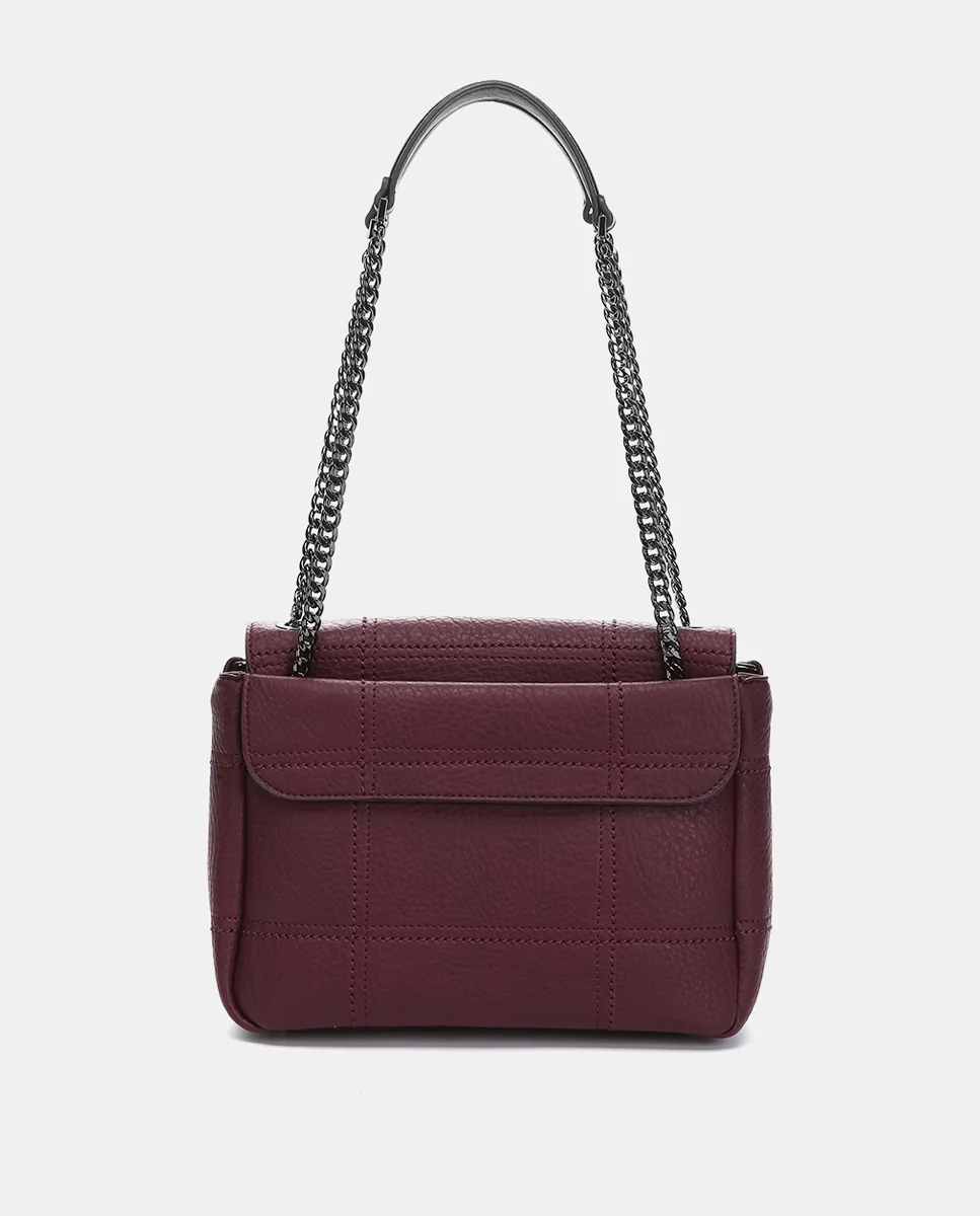 Bolso de hombro en materiales reciclados burdeos - Imagen 4