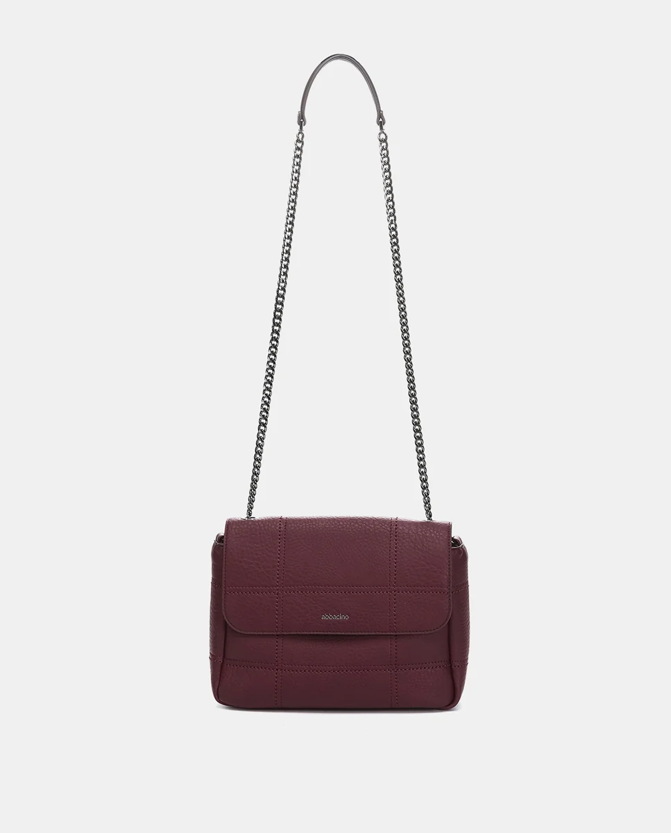Bolso de hombro en materiales reciclados burdeos - Imagen 5