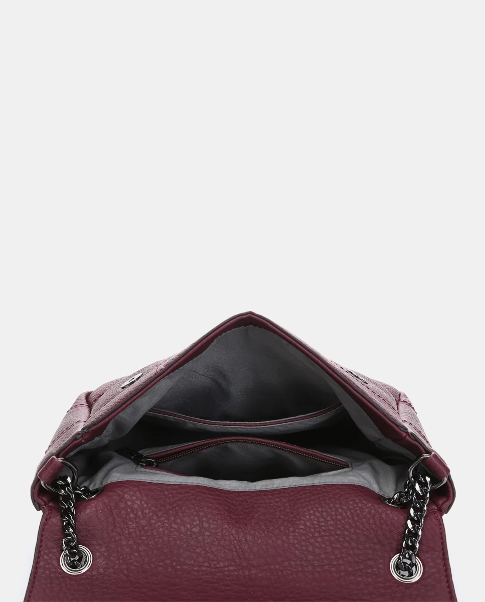 Bolso de hombro en materiales reciclados burdeos - Imagen 7