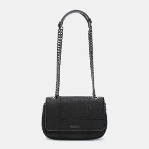 Bolso de hombro pequeño en materiales reciclados negro