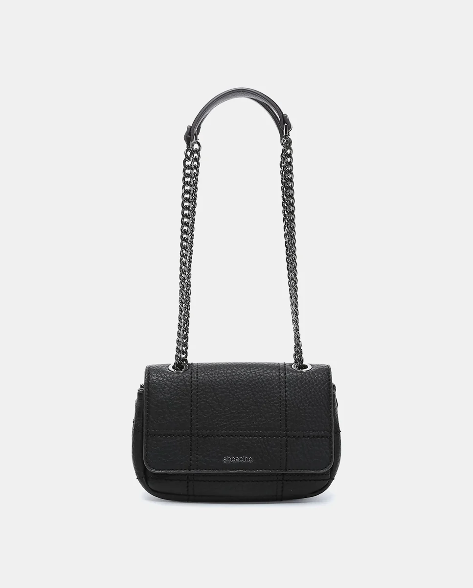 Bolso de hombro pequeño en materiales reciclados negro