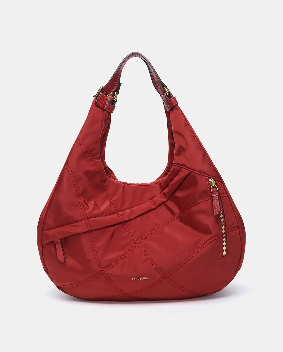 Bolso de hombro en materiales reciclados rojo