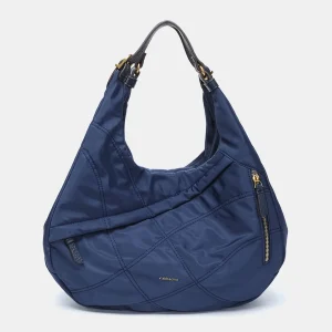 Bolso de hombro en materiales reciclados azul