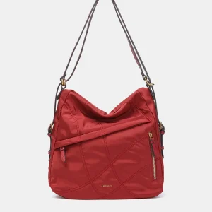 Bolso multifuncional en materiales reciclados rojo