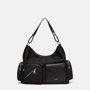 Bolso de hombro en tejido negro