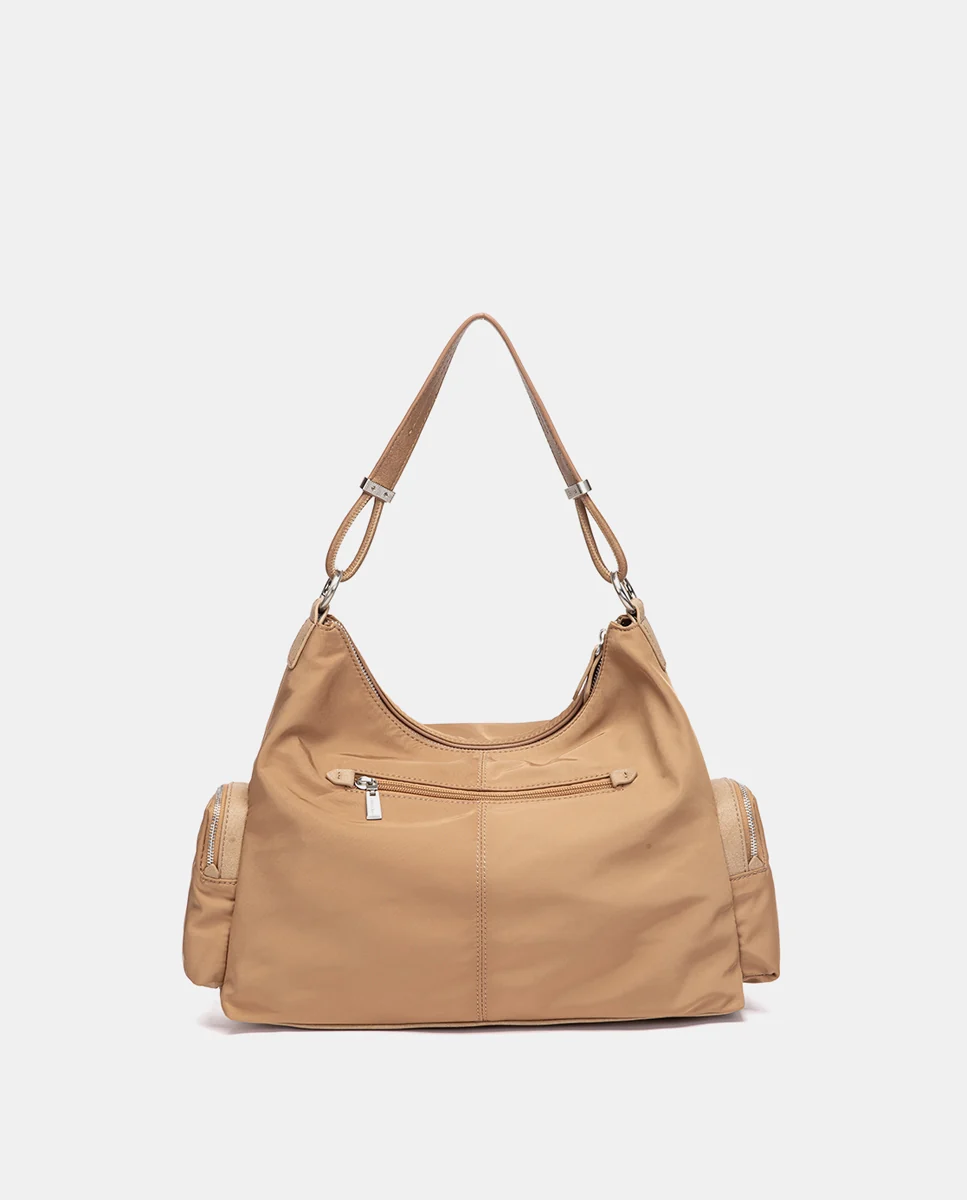 Bolso de hombro en tejido camel - Imagen 4