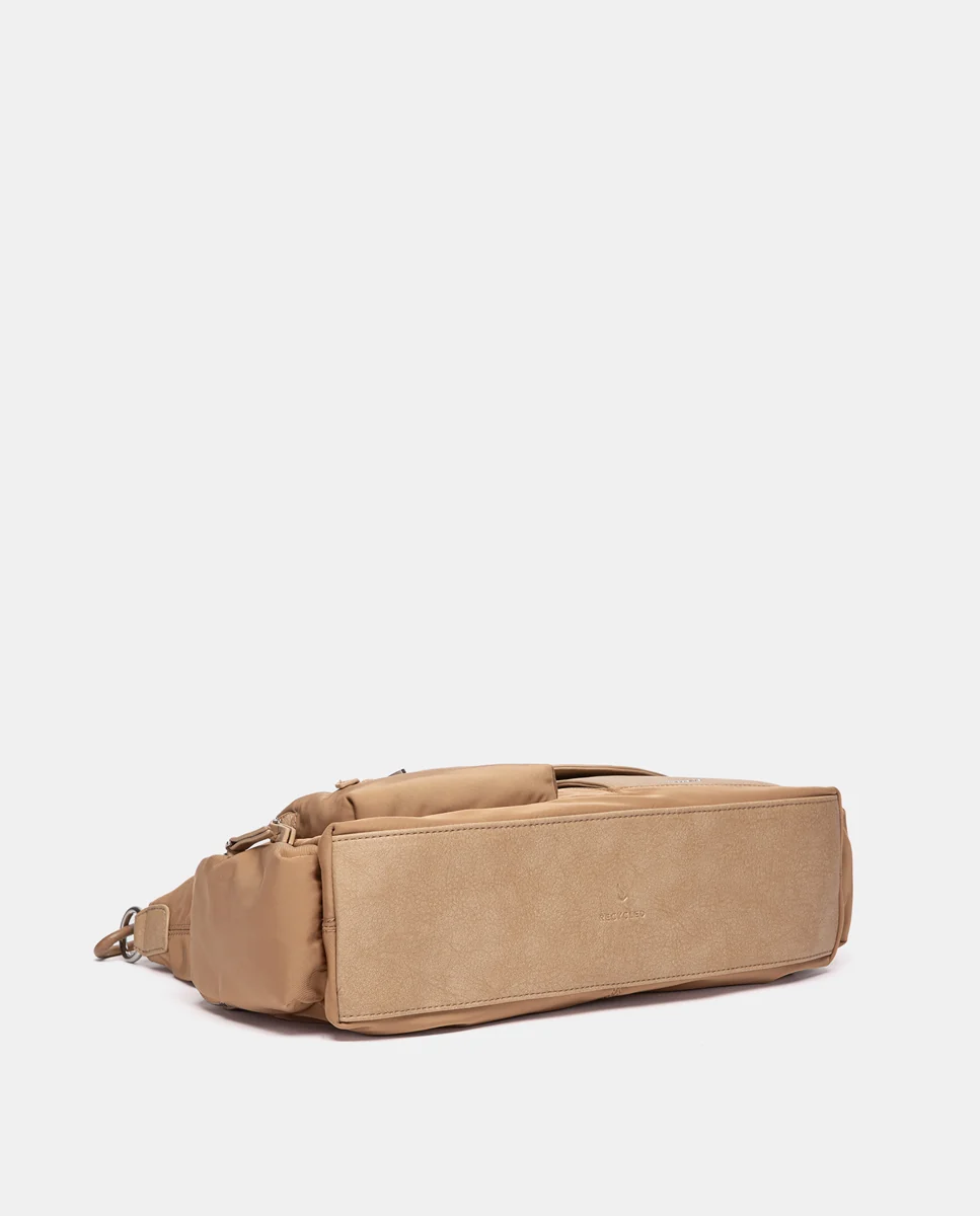 Bolso de hombro en tejido camel - Imagen 6
