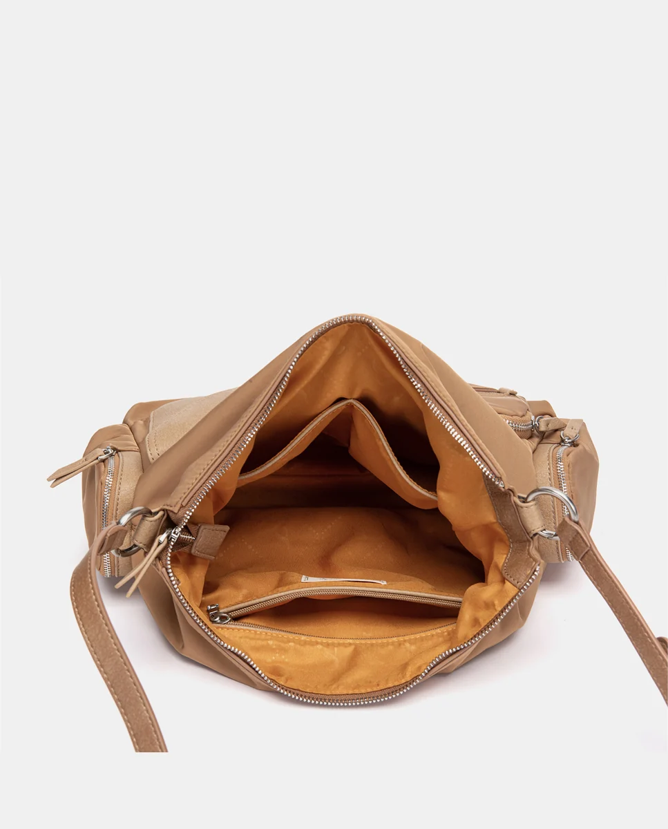 Bolso de hombro en tejido camel - Imagen 7