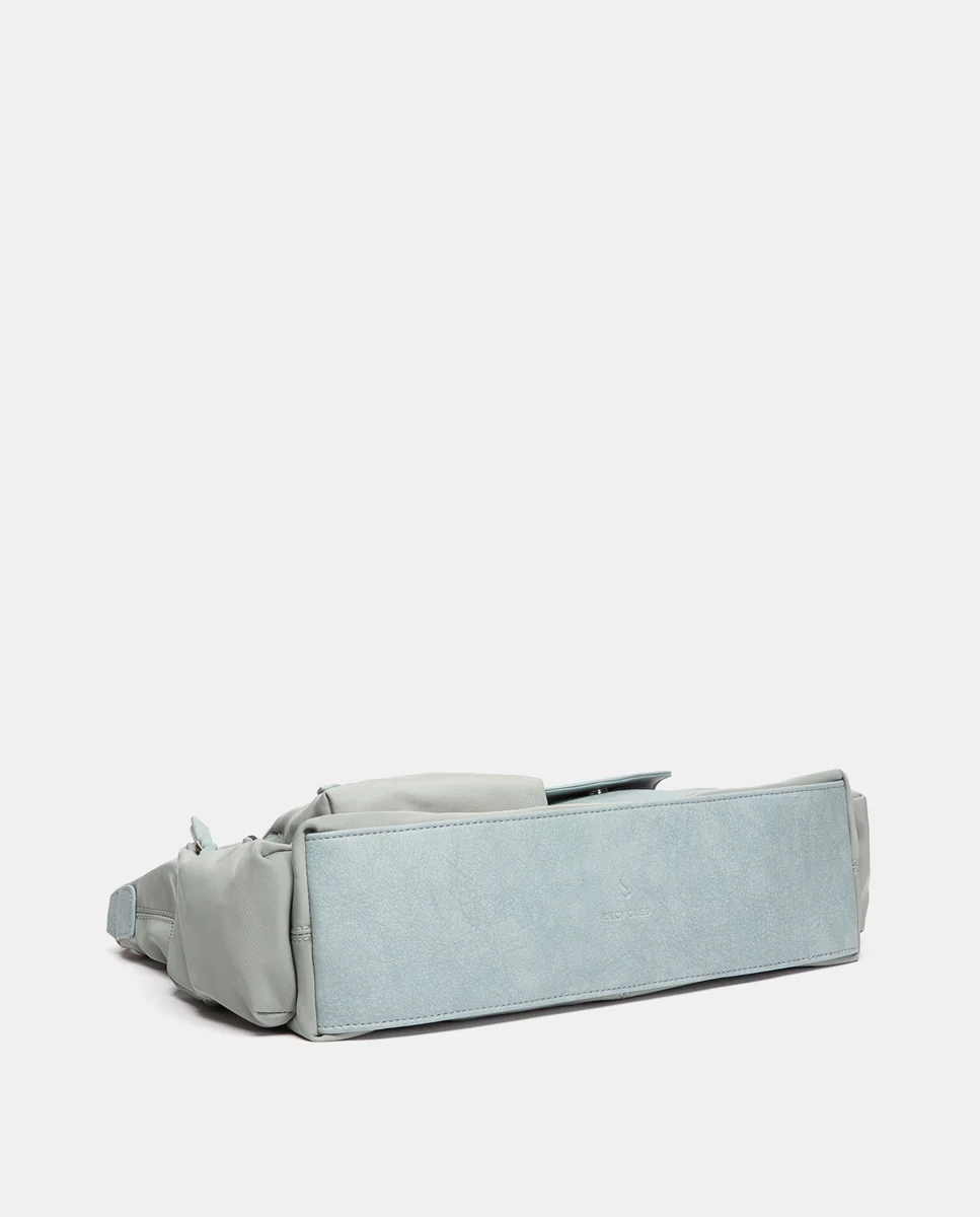 Bolso de hombro en tejido azul - Imagen 8