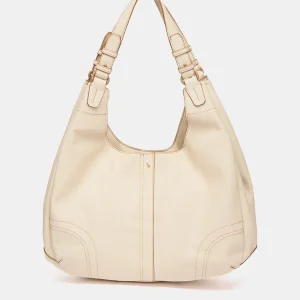 Bolso de hombro grande beige