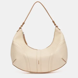Bolso de hombro pequeño beige