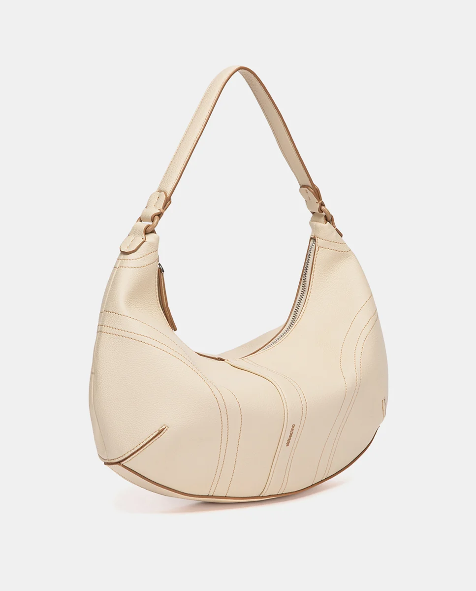 Bolso de hombro pequeño beige - Imagen 3