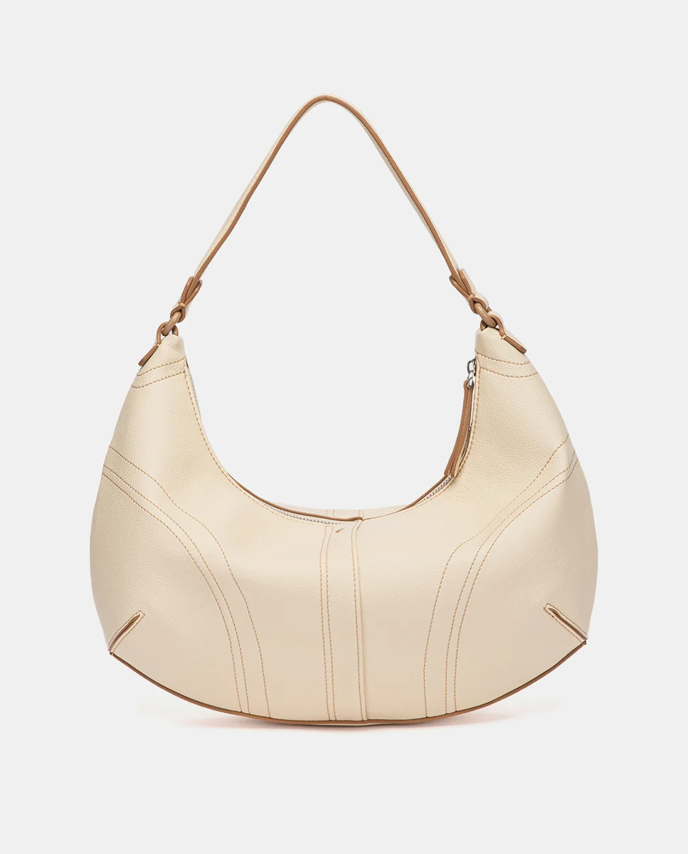 Bolso de hombro pequeño beige - Imagen 4
