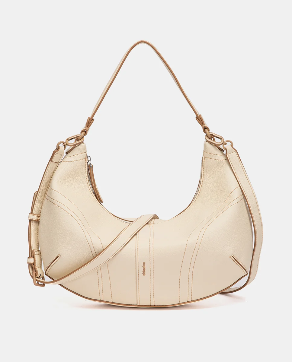 Bolso de hombro pequeño beige - Imagen 5
