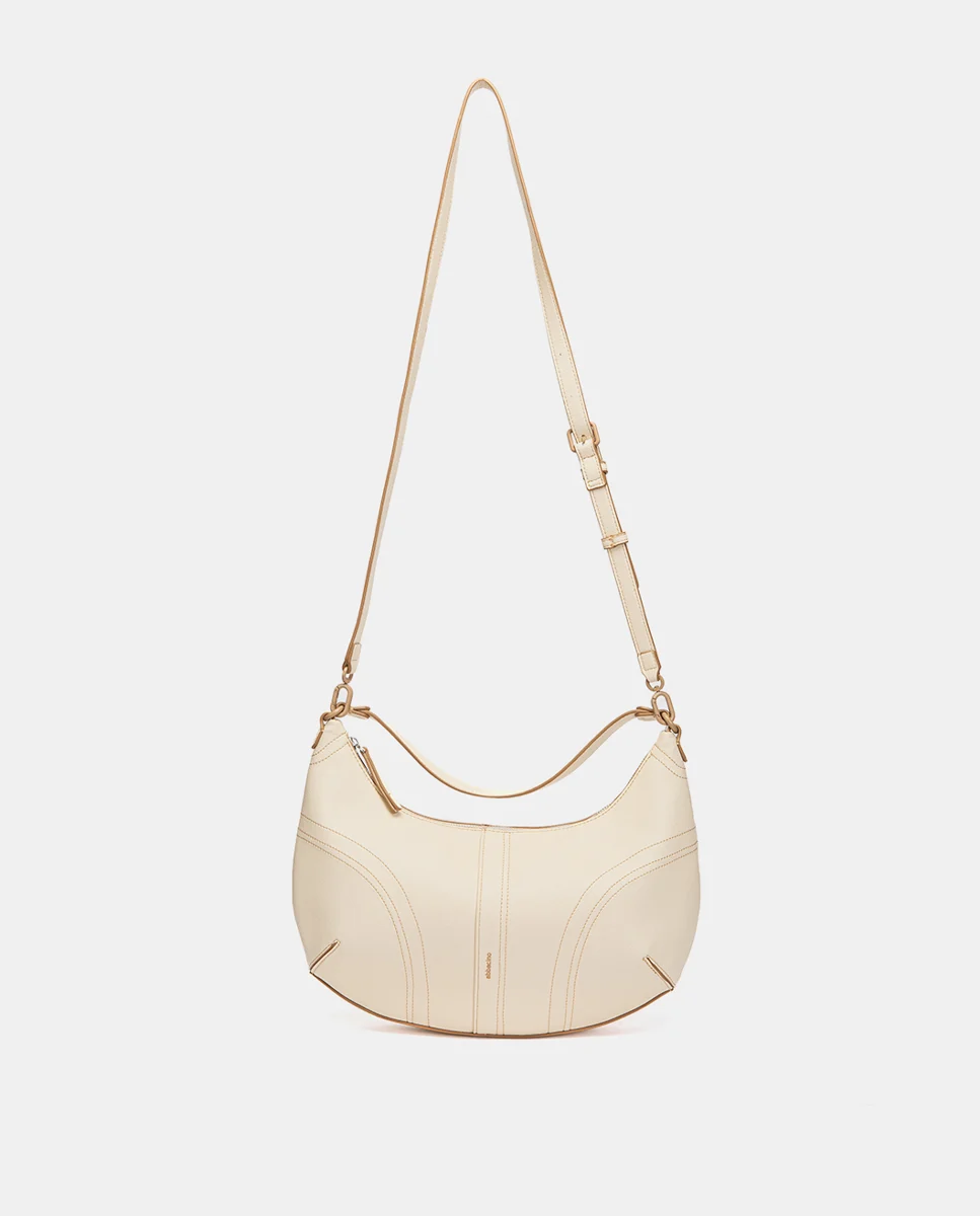 Bolso de hombro pequeño beige - Imagen 6