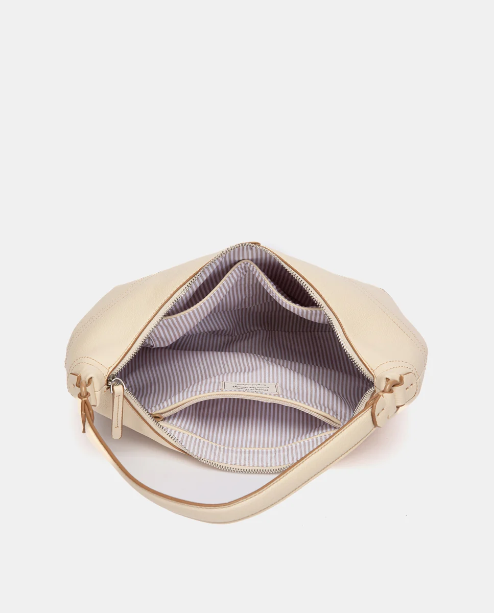 Bolso de hombro pequeño beige - Imagen 8