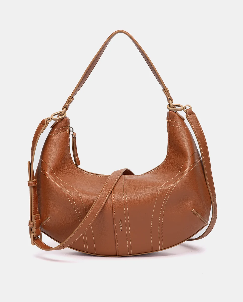 Bolso de hombro pequeño cognac - Imagen 5